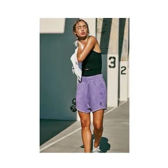 New Free People Movement All Star Logo Purple Shorts Women's Size Small - Picture 1 of 6